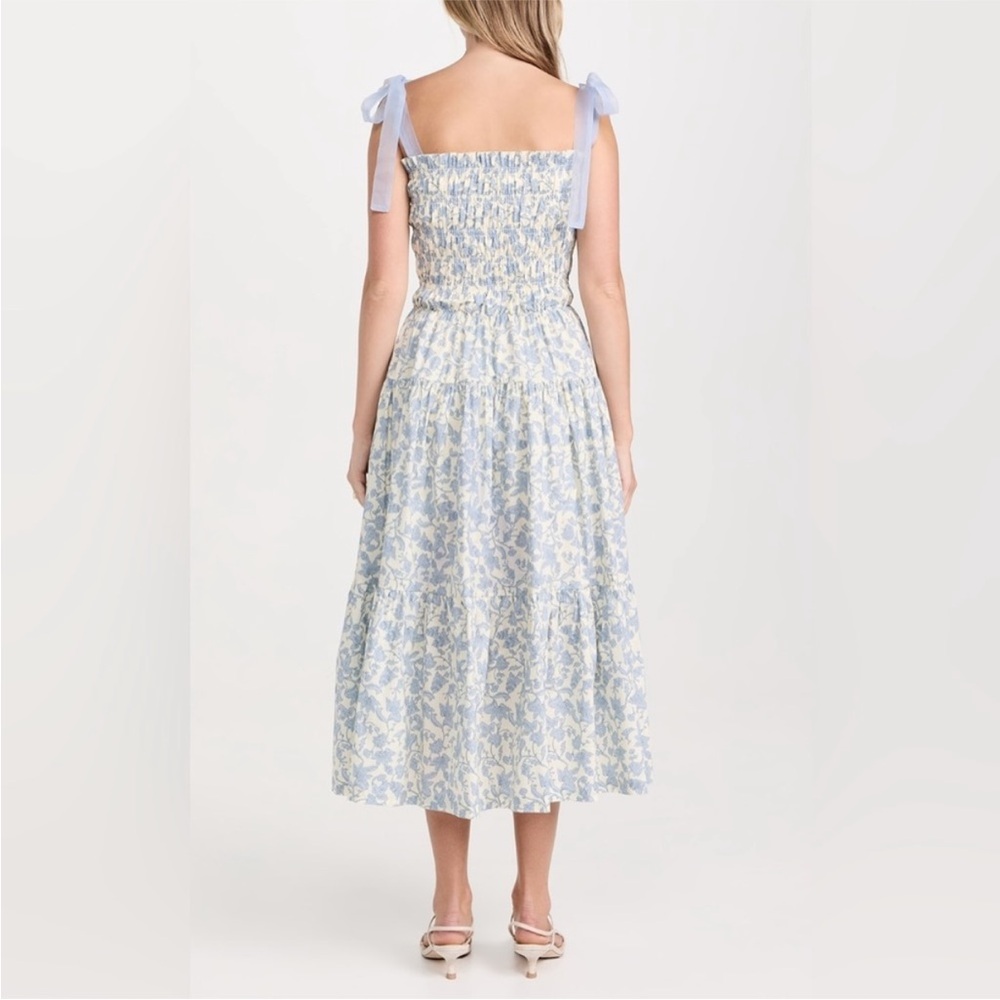 Baby Blue Floral Cotton Maxi Dress - Picture 2 of 6